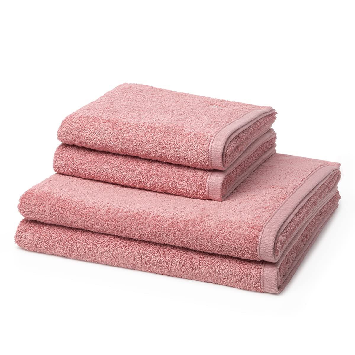 Ross - 4 teiliges Frottier-Set - Vita (2 X Handtuch 2 X Duschtuch im Set) - 520 g/m2 - Baumwolle - Walkfrottee - saugstark - weich und flauschig - Altrosa