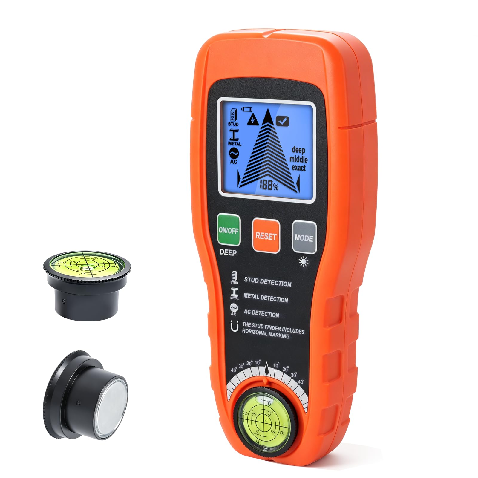 ARCELI 7-in-1 Leitungssuchgerät Leitungssucher Wandscanner mit 3 Holz-Modi,Metall,AC,Wasserwaage + Nail Finder – Elektronischer Leitungsfinder Kabelsuchgerät mit Deep Scan & HD-LCD