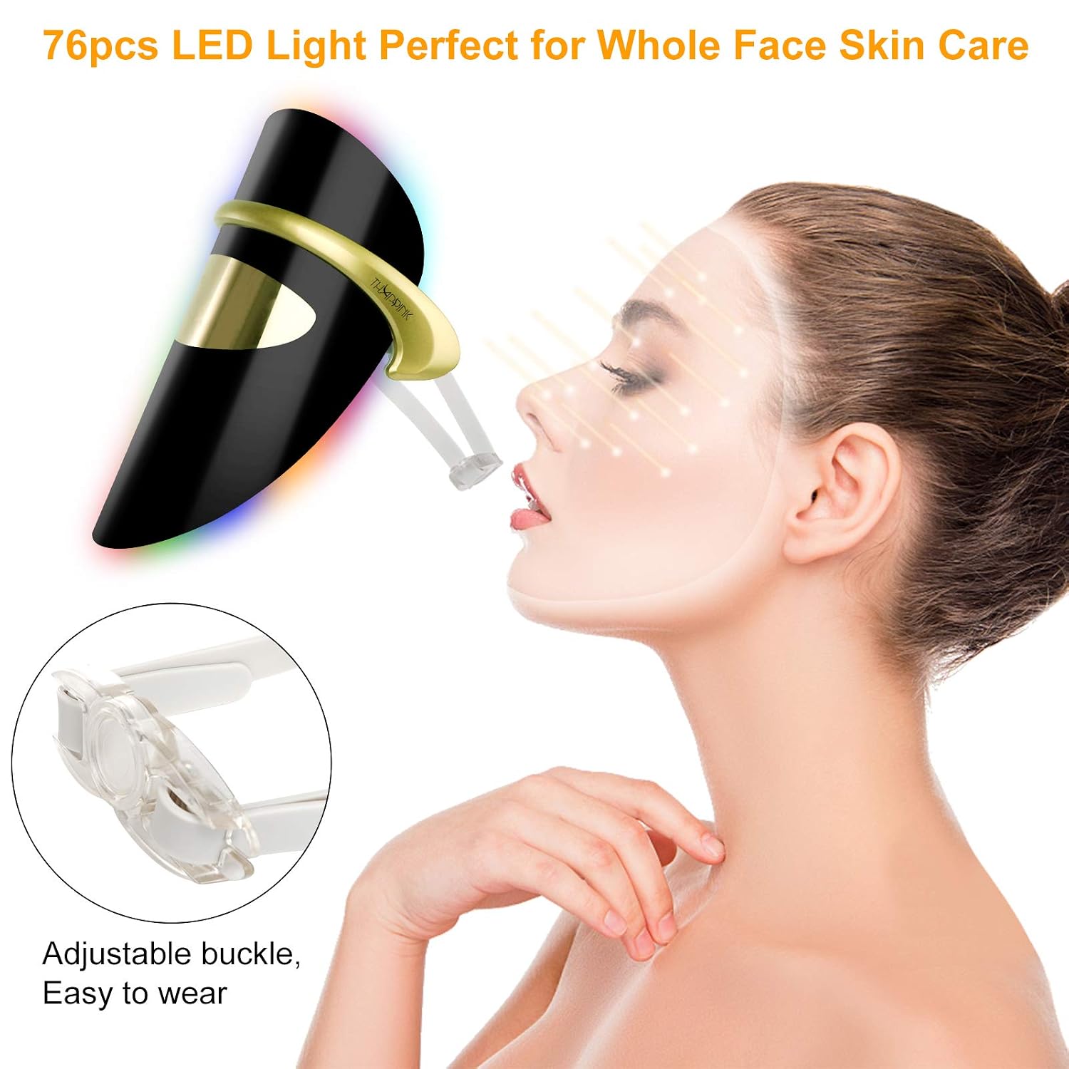 THAPPINK 7 Colors LED Light Therapy Mask, LED Light Therapy Face Mask for Wrinkles Skin Rejuvenation Home Use