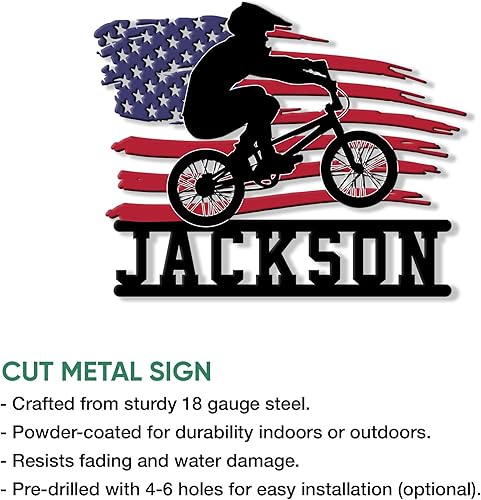 Miniatura 2 de Letrero de metal BMX personalizado  Bicicleta, pared de bicicleta, garaje, habitación, patio, hogar, decoración de oficina  Regalo para mamá, papá,