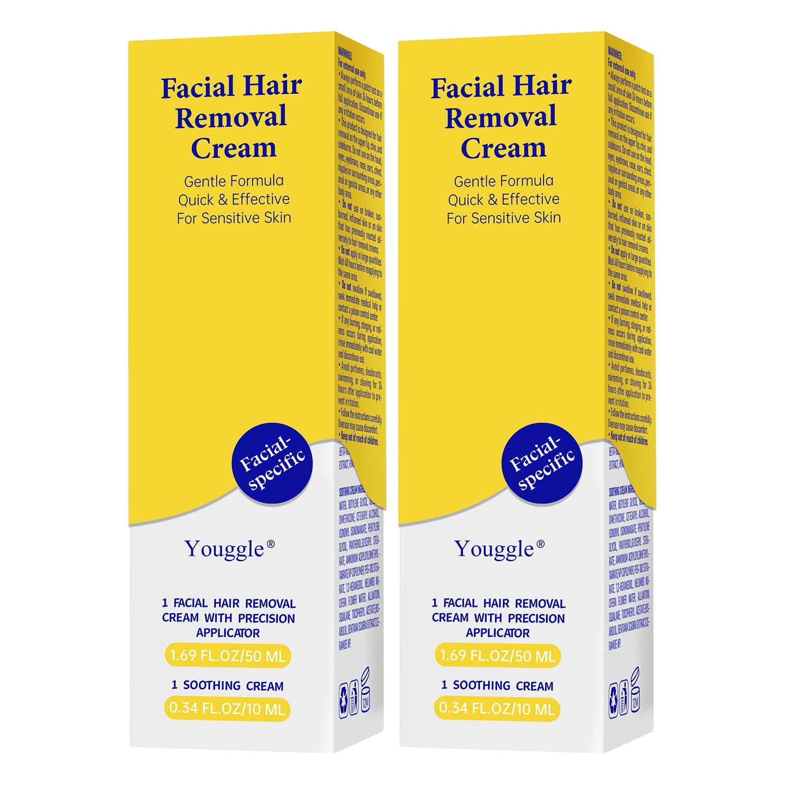 Facial Hair Removal Cream for Women with Soothing Cream, Sensitive Skin