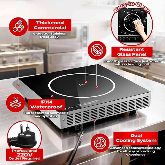 Estufa de 1 Puesto, 15 x 19 Pulgadas, 220V miniatura 6