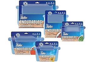 Endurables Reusable Silicone Ziploc Bags and Meal Prep Containers