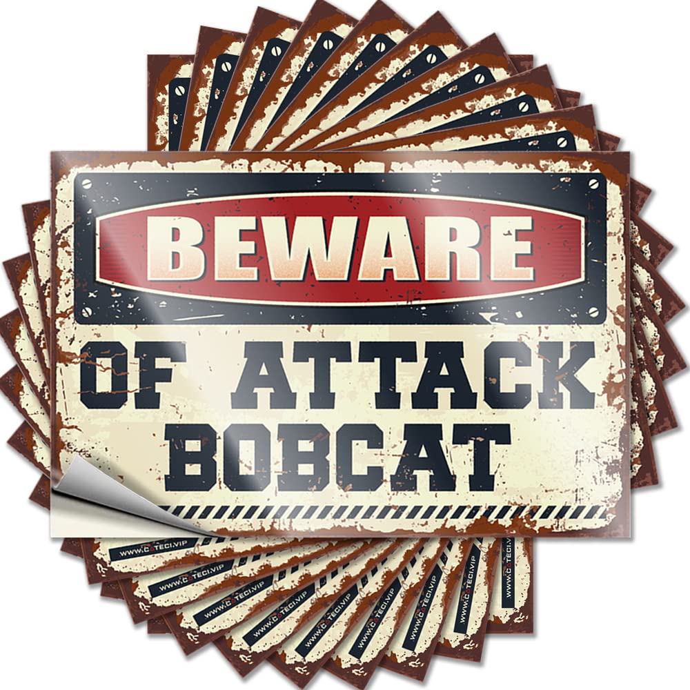 Fzfn Colour Tattoo Bar Accessories And Decor Waterproof Vinyl Sticker | Beware Of Attack Bobcat Tiny Tumbler For Travel Diy Projects(12X18cm)