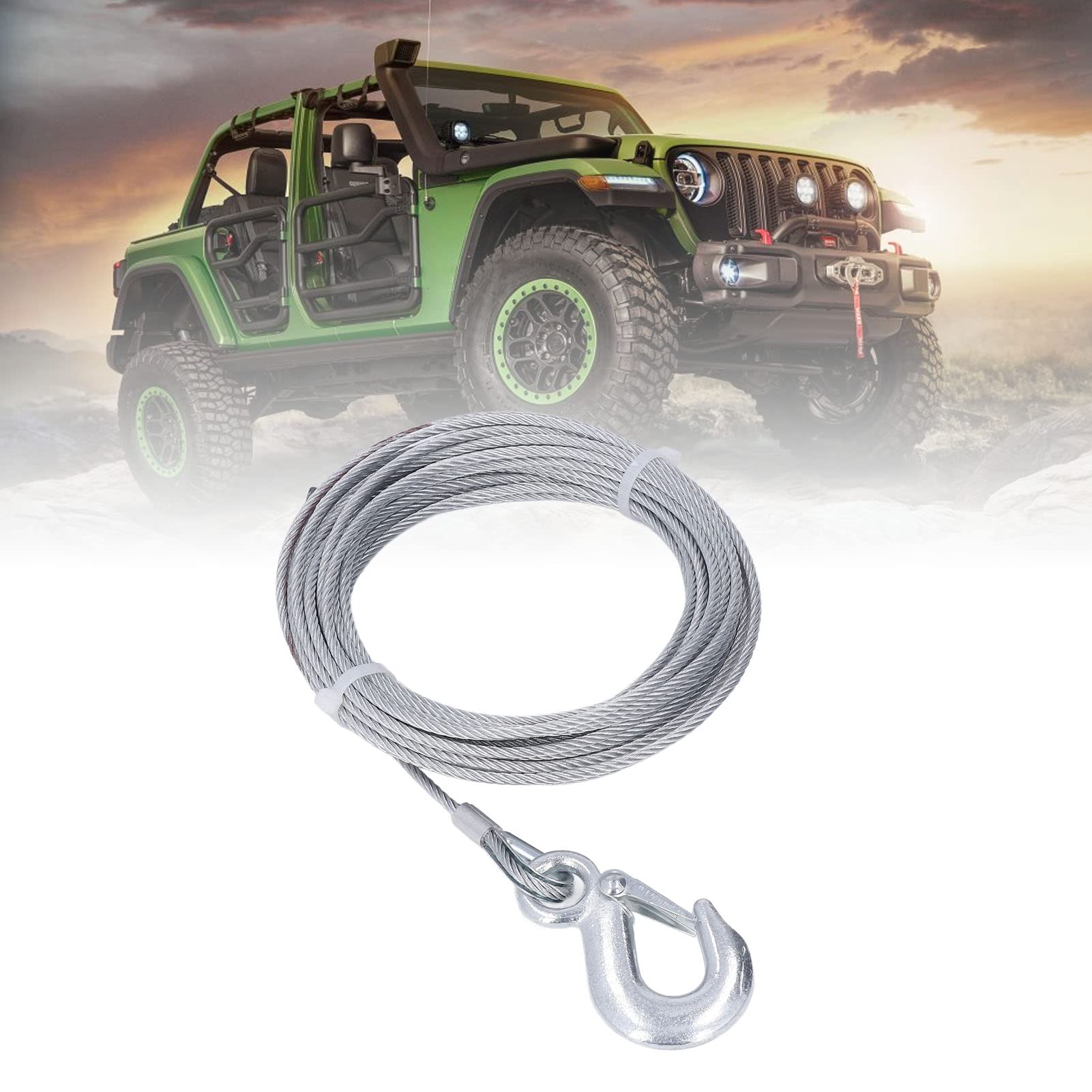 Aramox Cable Treuil Quad Cable Métallique de Treuil Aramox, Cable de 4 Mm X 12 M, Résistance de 2 000 Lb en Acier Inoxydable Galvanisé de Remplacement