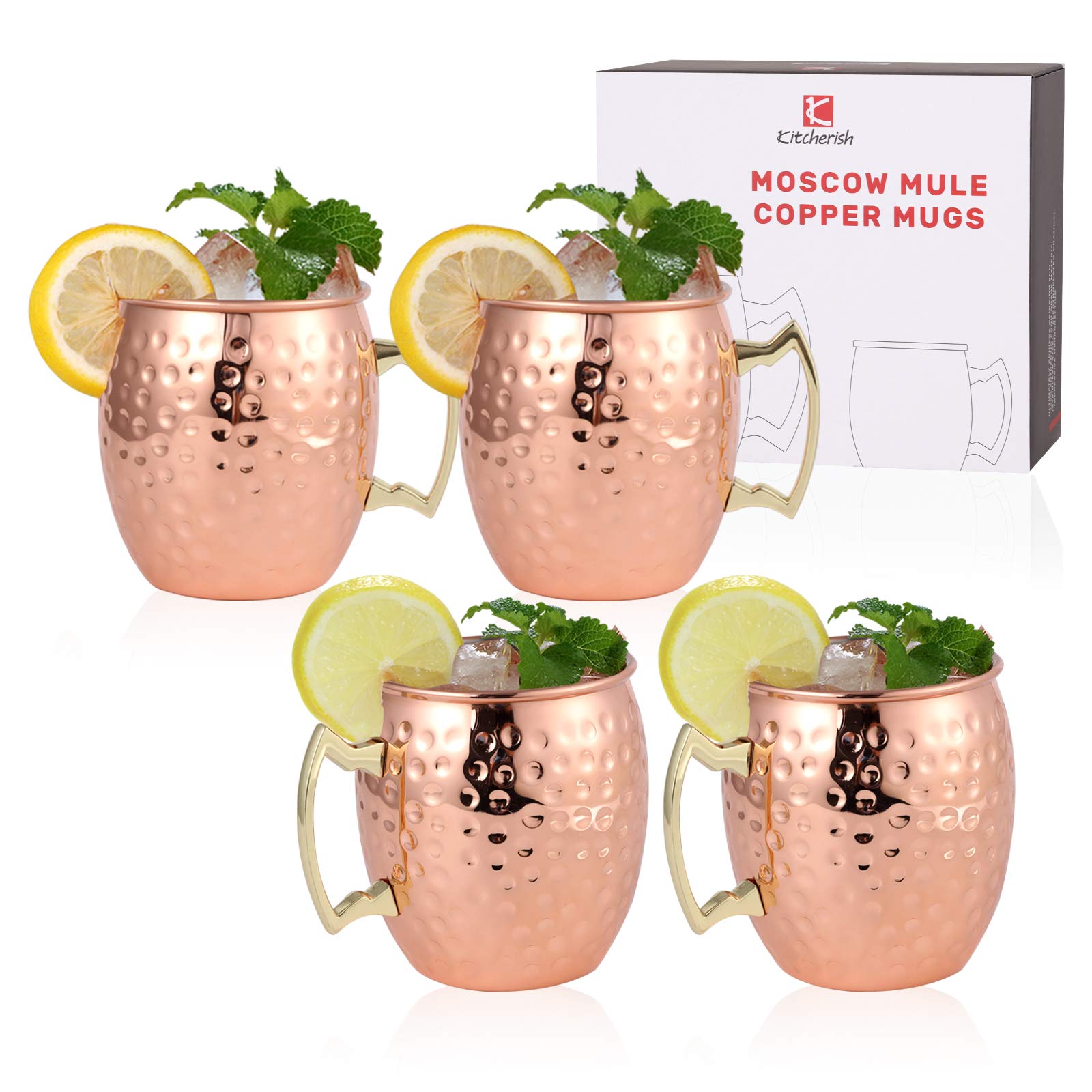 Buy K Kitcherish Moscow Mule Mug Set of 4, 18oz, [Gift Set] 100