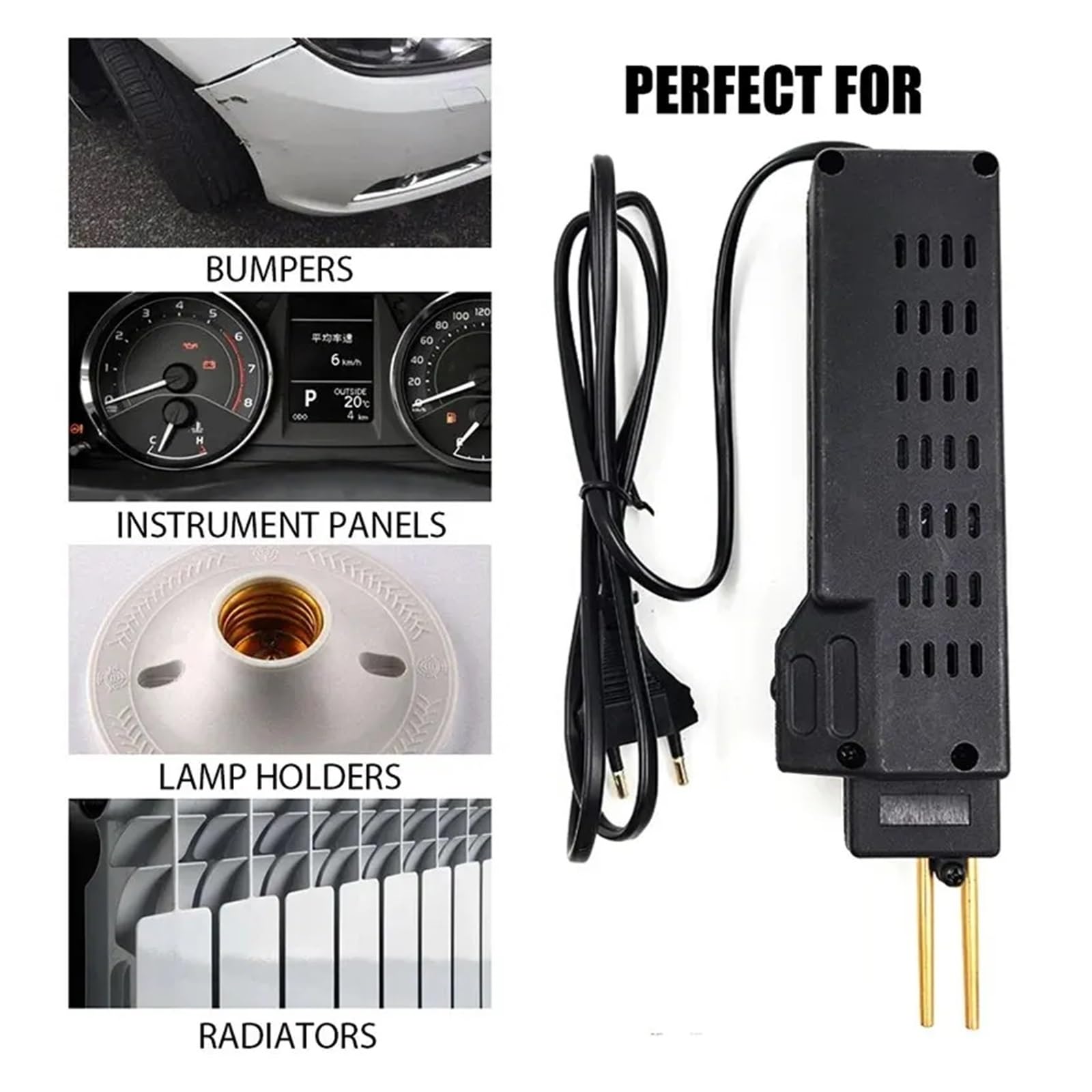 Pistolet à clous, Soudeur for plastique 50W, pistolet à ongles chaud avec 200 clous, Kit de réparation pare-chocs voiture, outil fissuration, cloueur Garage, Machine en PVC, fil soudage