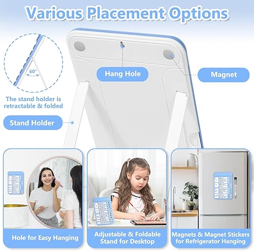 Miniatura 3 de Audab Tabla de tareas de borrado en seco para niños, tablero de lista de verificación magnética, tabla deslizante de mis tareas, tabla de lista de