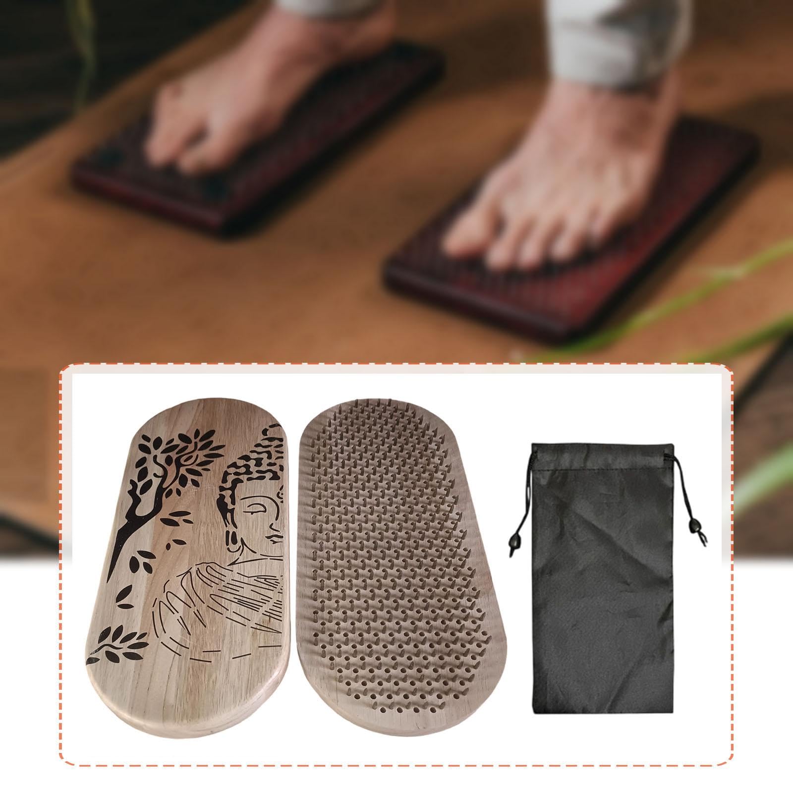 Homyl Wooden Board per Esercizi di E Meditazione Tavola per Massaggio con Chiodi Accessorio Stabile in Legno per Rilassamento E Benessere