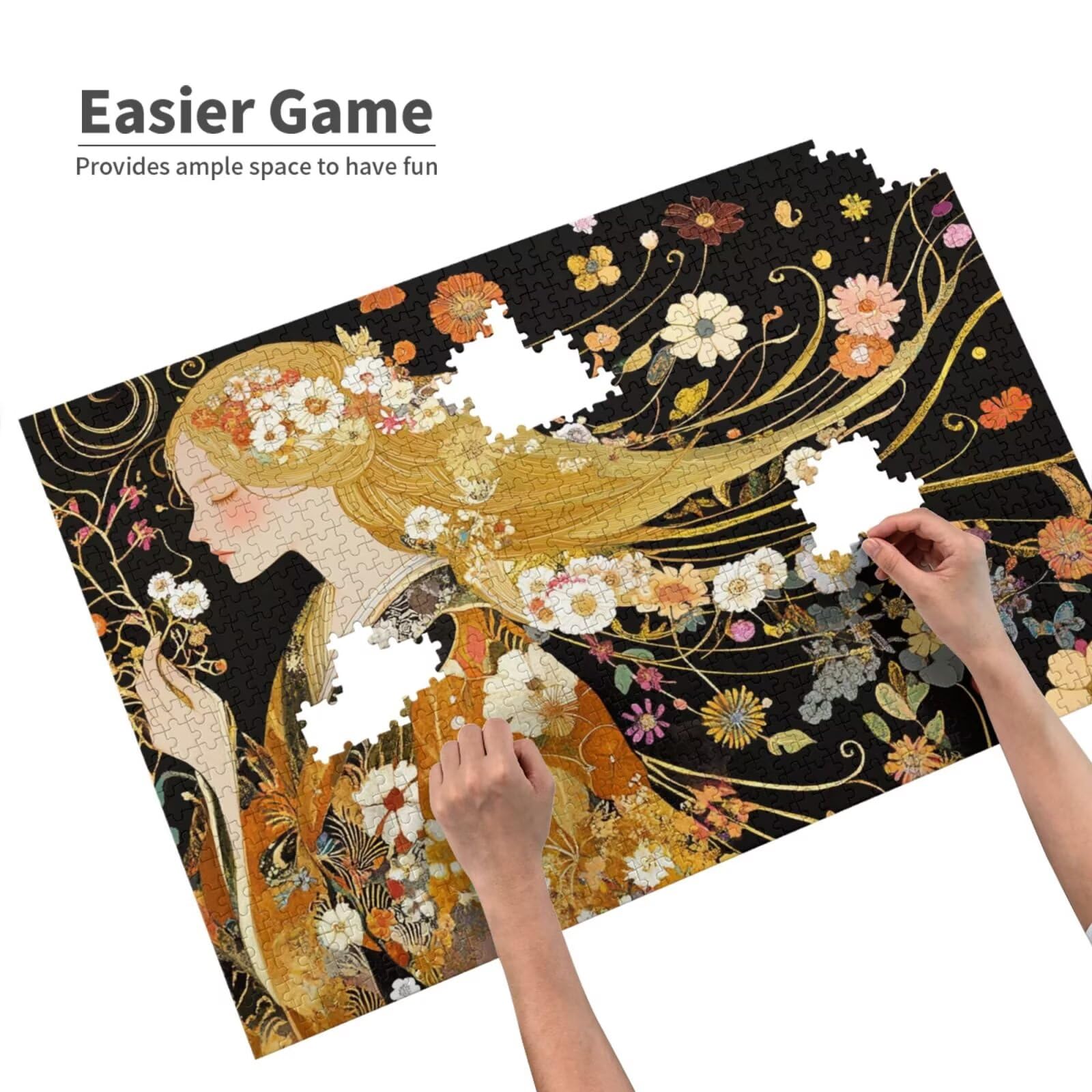 Puzzle kwiatowe, 3000 elementów, Gustav Klimt, puzzle dla dorosłych, z pudełkiem na prezent, "zrób to sam", duże drewniane puzzle dla dorosłych, gra zręcznościowa dla całej rodziny, prezenty dla