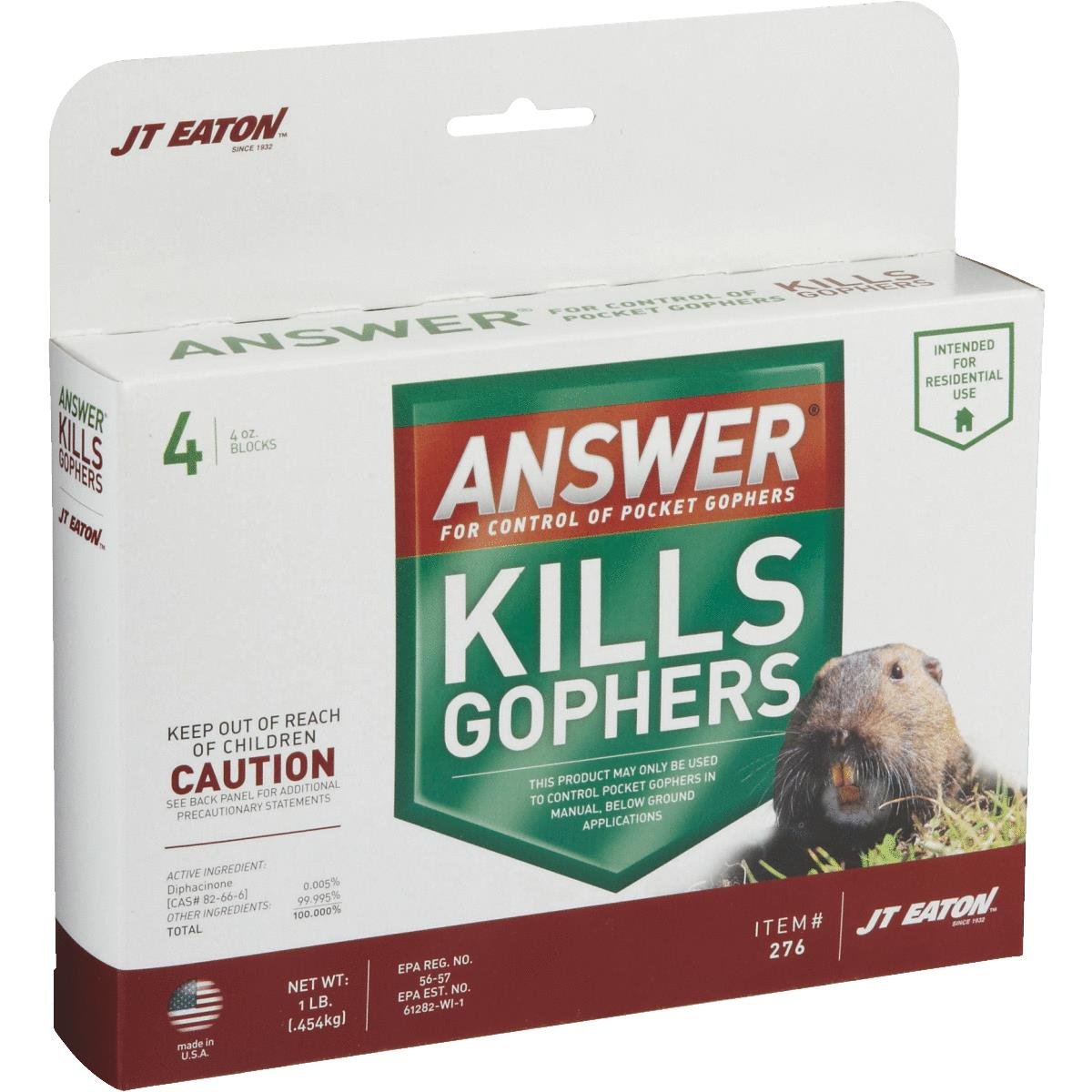 Buy JT Eaton 276 Answer Pocket Gopher Bait Block and Control with