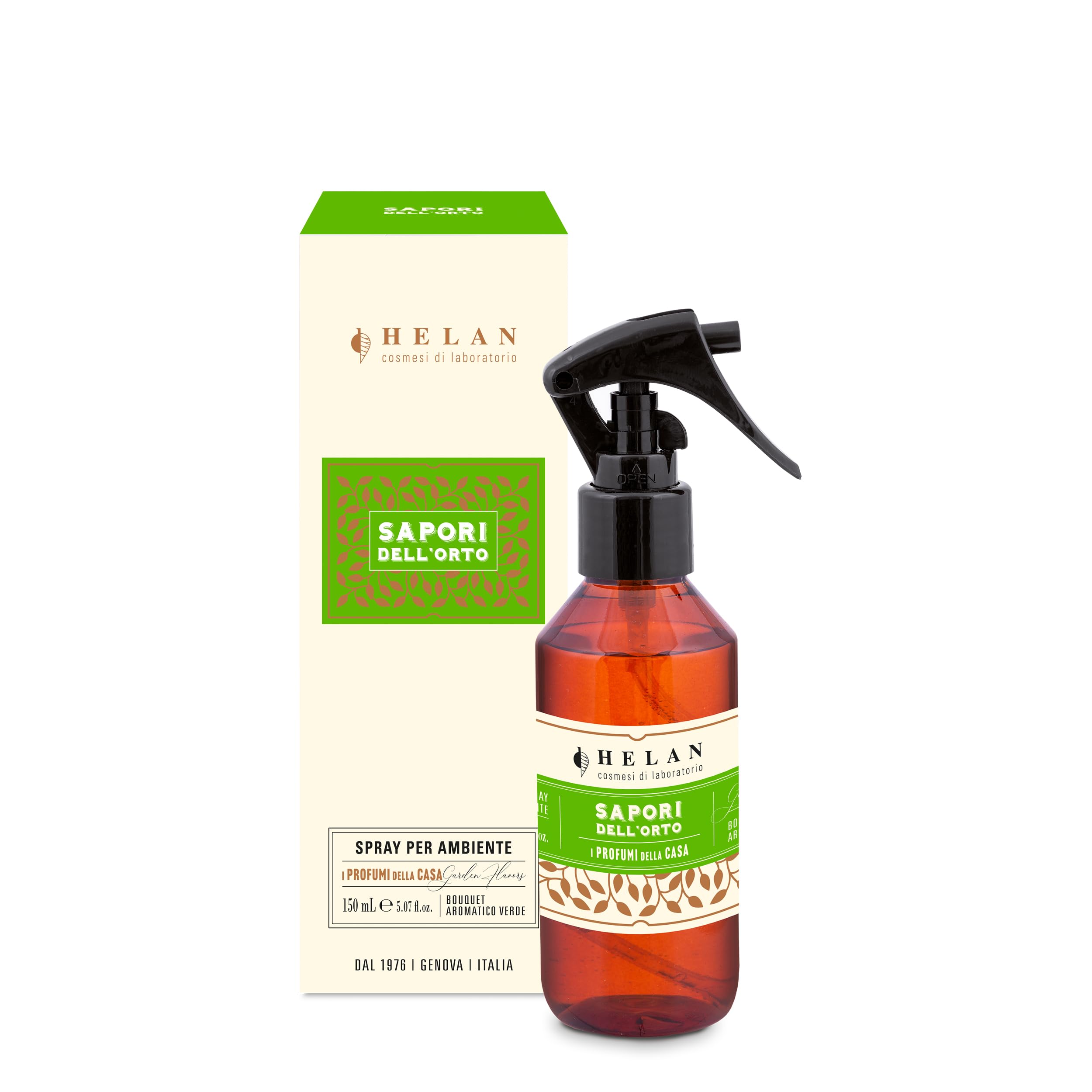 Helan Sapori dell'Orto - Profumatore per Ambienti, Profumo Ambiente Spray con Basilico e Pepe Rosa dalle Note Aromatiche Verdi - Idee Regalo Deodorante e Profumatori Ambiente, 150 ml - Made in Italy