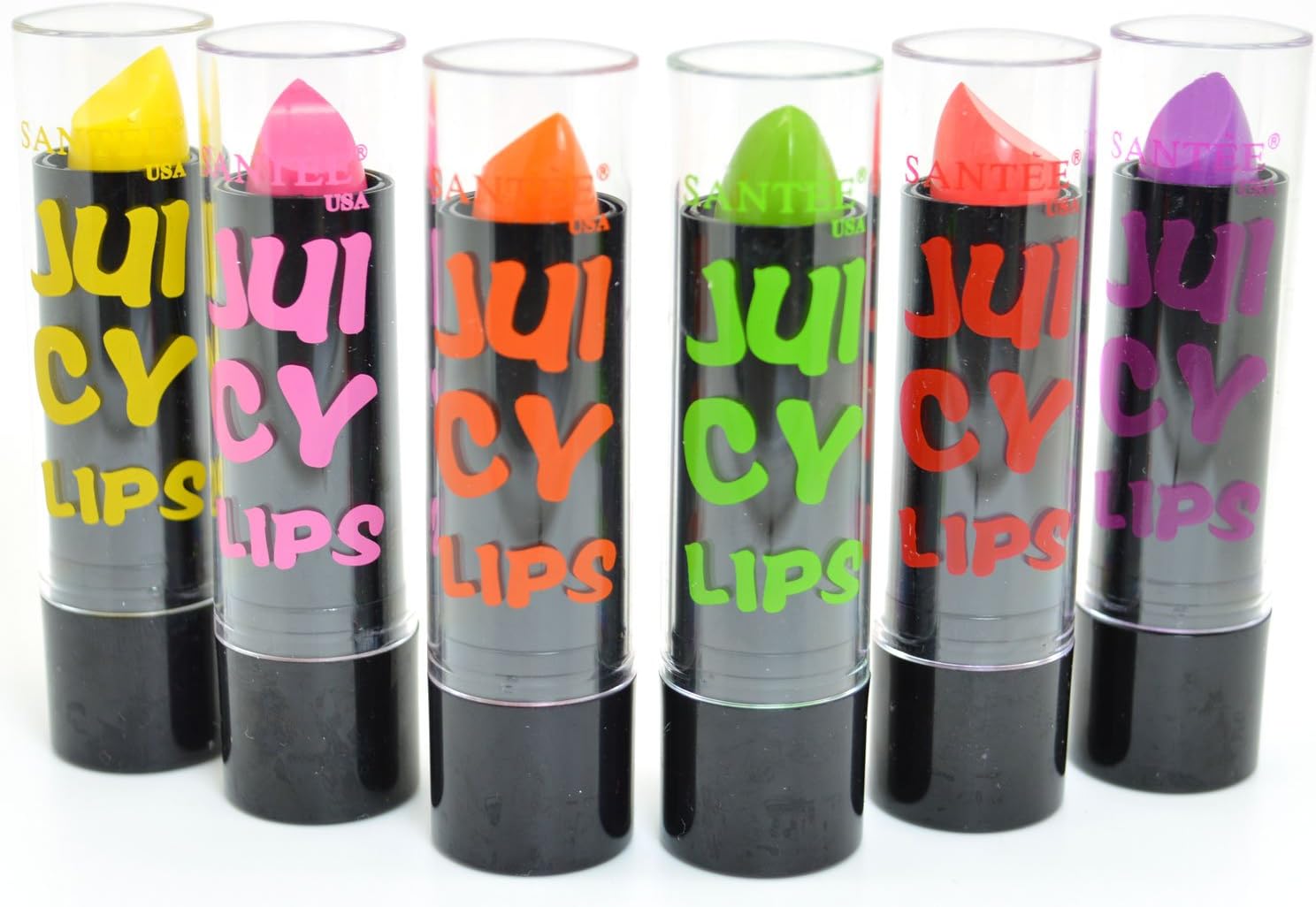 LOT OF 6 SANTEE JUICY SEXY COLOR LIP BALM STICK - ST102 + FREE EARRING by Santee