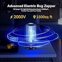 Vista 3 de Bug Zapper 2000V de alta potencia con luz UV eléctrica matamosquitos impermeable lámpara de control de insectos voladores emisores de luz