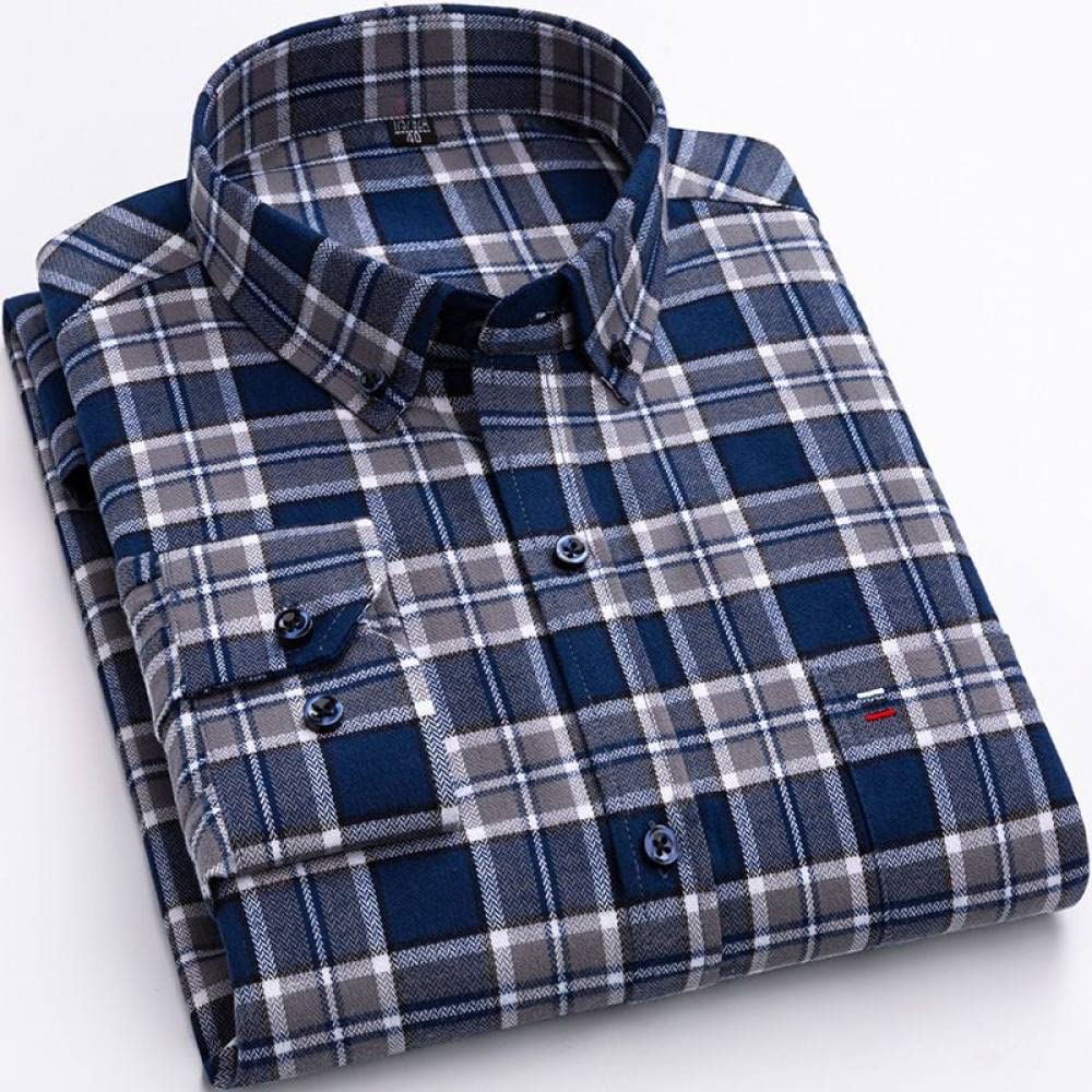Camicia In Cotone A Maniche Lunghe Da Uomo,Camicia Casual A Maniche Lunghe Da Uomo, Camicia Scozzese Calda Di Flanella Da Uomo Camicia Casual A Maniche Lunghe Button Down Morbida Per Gli Uomini Cami