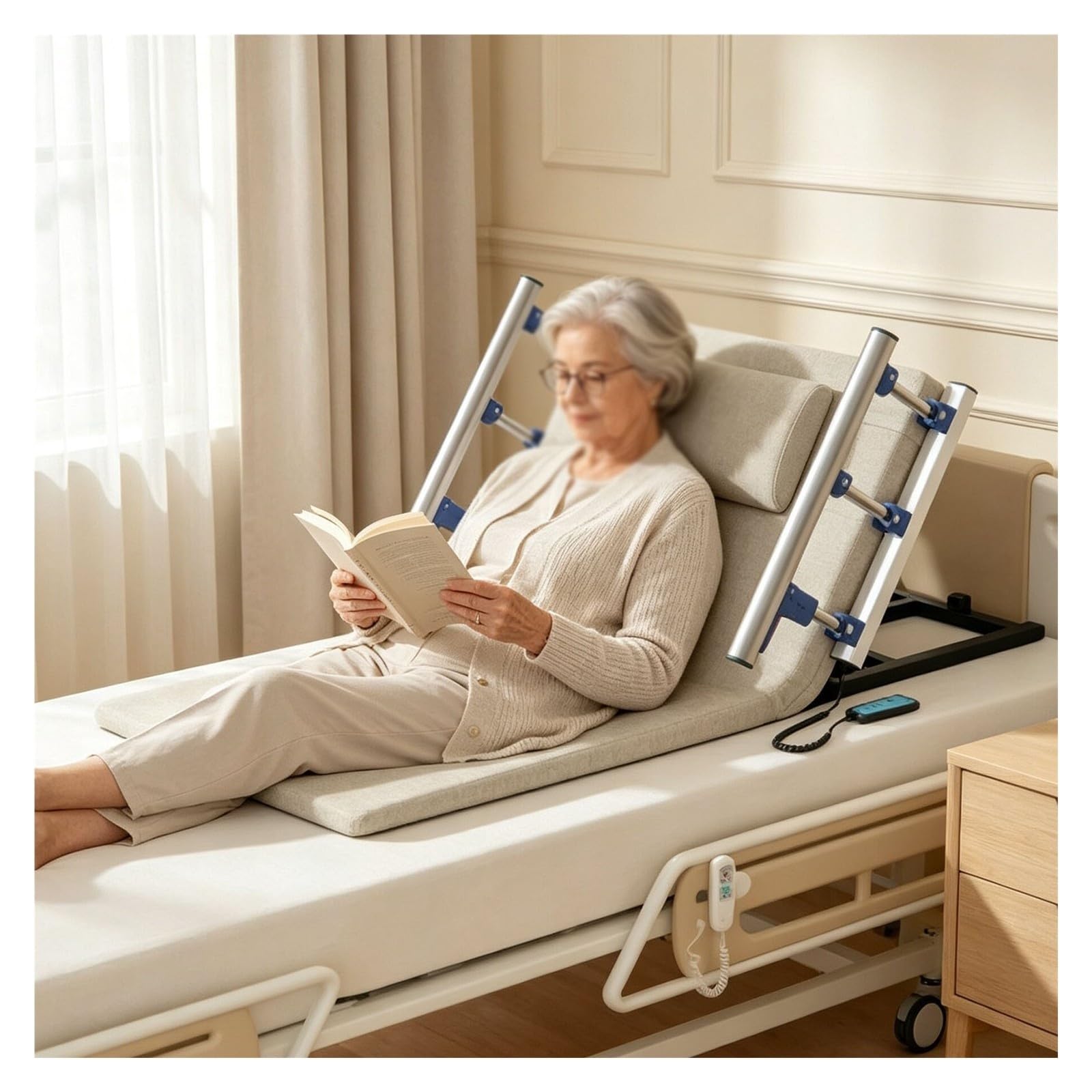 Respaldo De Cama Elevadora para Ancianos,Silla Portátil para Sentarse