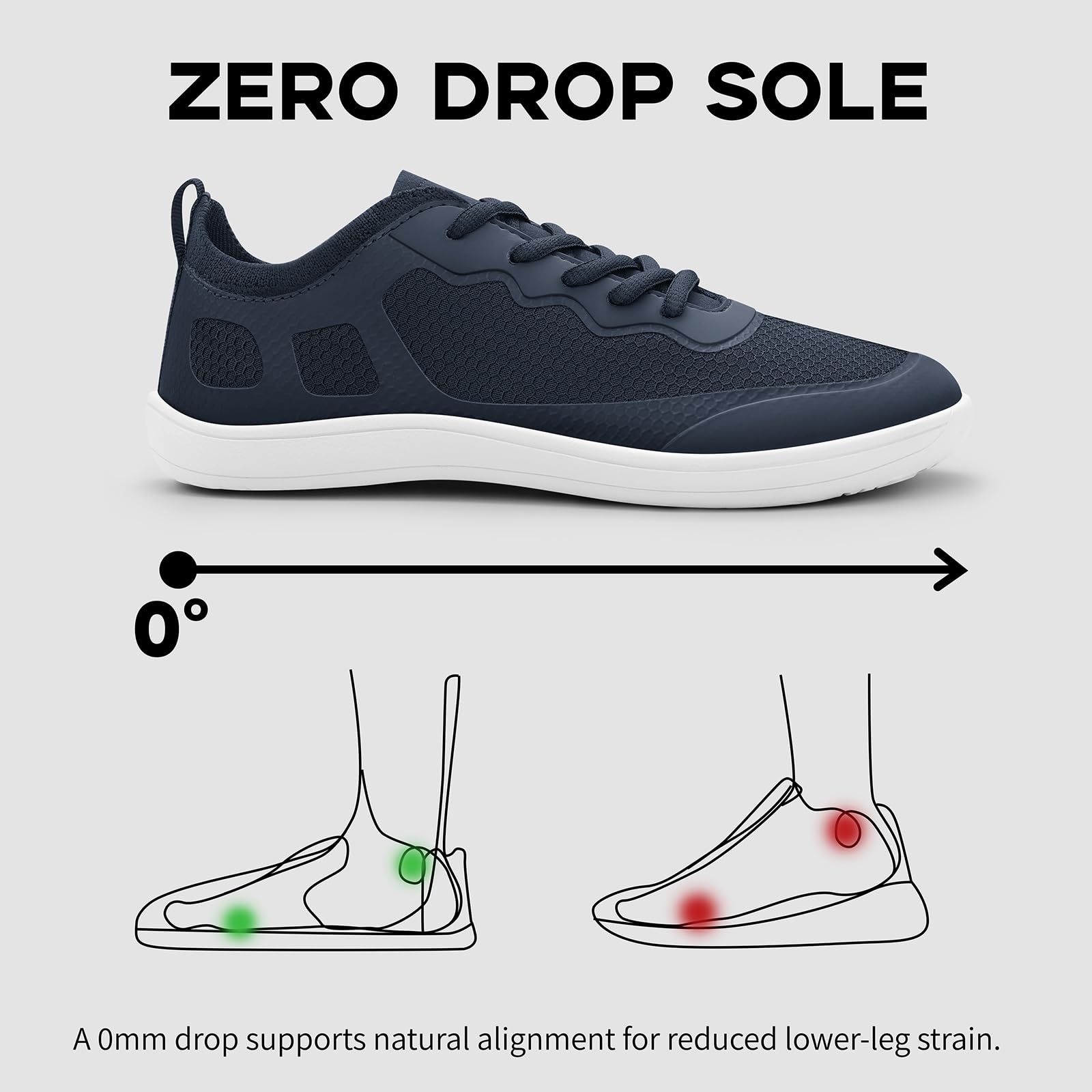 PIZZ ANNU Luna Zapatillas Barefoot Mujer Anchas, Zero Drop Ligeras y Cómodas con Plantilla Extraíble de Memory Foam para Uso Diario