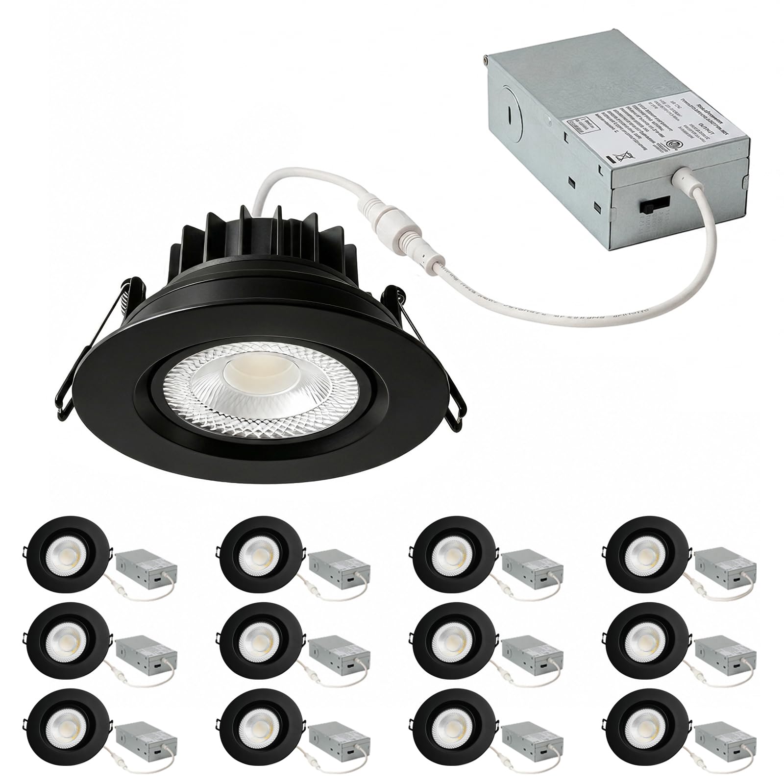 4 Inch Gimbal Recessed Lights, Adjustable Eyeball Downlight,12 Pack