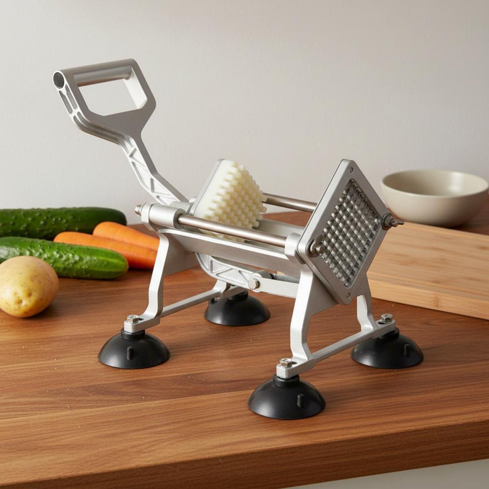kowaku de Patatas Comercial a de Patatas Rebanadora de Verduras de de Cocina Profesional Estructura Metálica Robusta con Base, Cortador De Patatas Fritas Sin Ventosas, Modelo Mejorado Y Engrosado