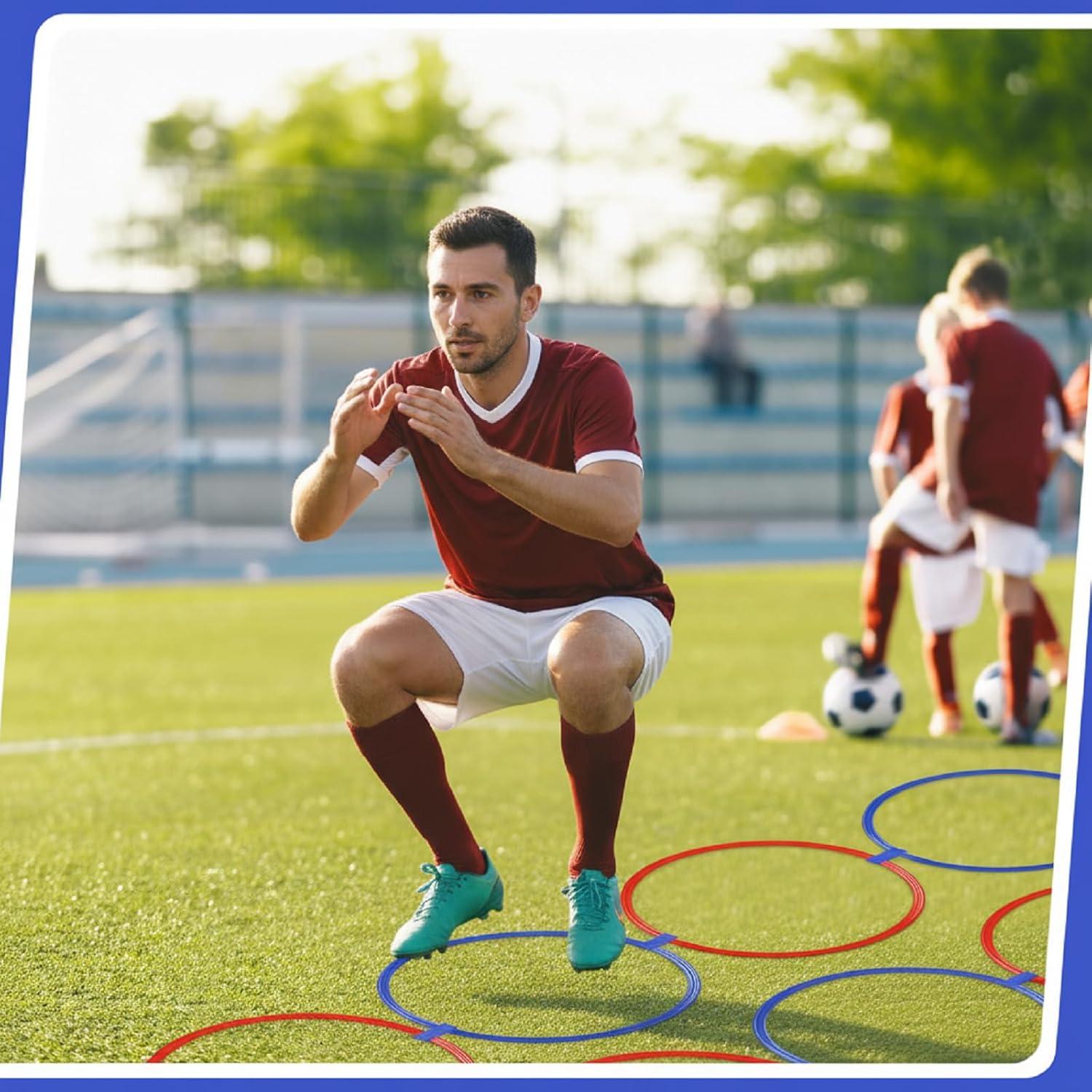 Shappy 50 Pcs Agility Rings with Storage Bags 15 Inch Agility Exercise Rings Training Hoops Plastic Speed Jumping Hoops for Gymnastics Sports Soccer Football Practice Games