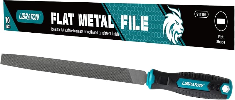 LIBRATON 10-Inch Flat Metal File, Metal File Tool, High Carbon Steel File