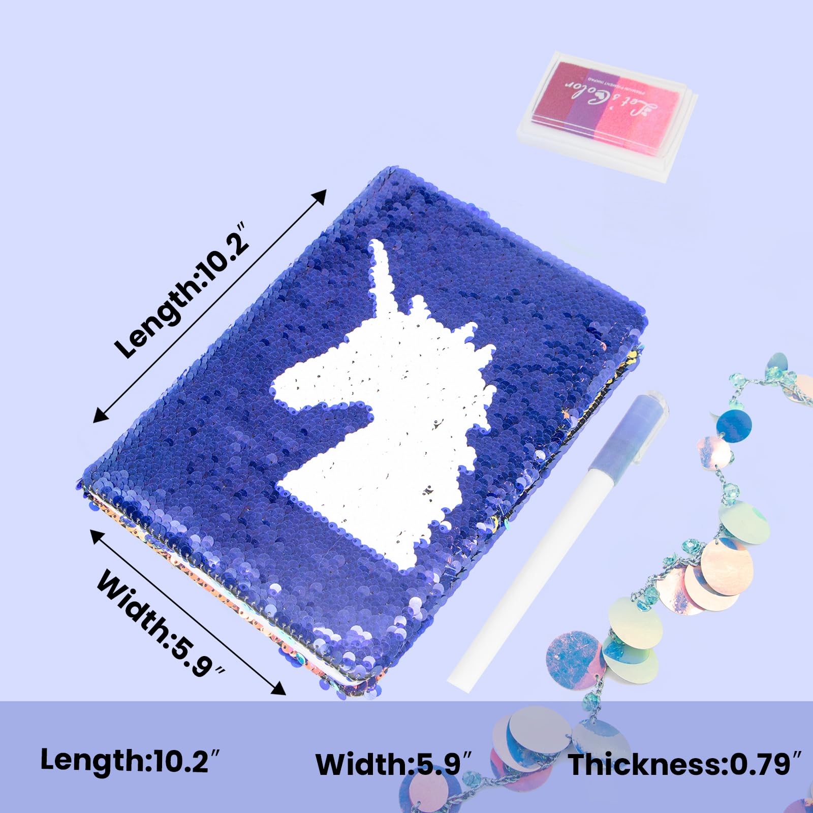 Geesinimo Álbum de recortes de lentejuelas A5 con diseño de unicornio para diario basura y registro diario, organizador, álbum de recortes, regalo de papelería, universidad y viajes, desafío estético