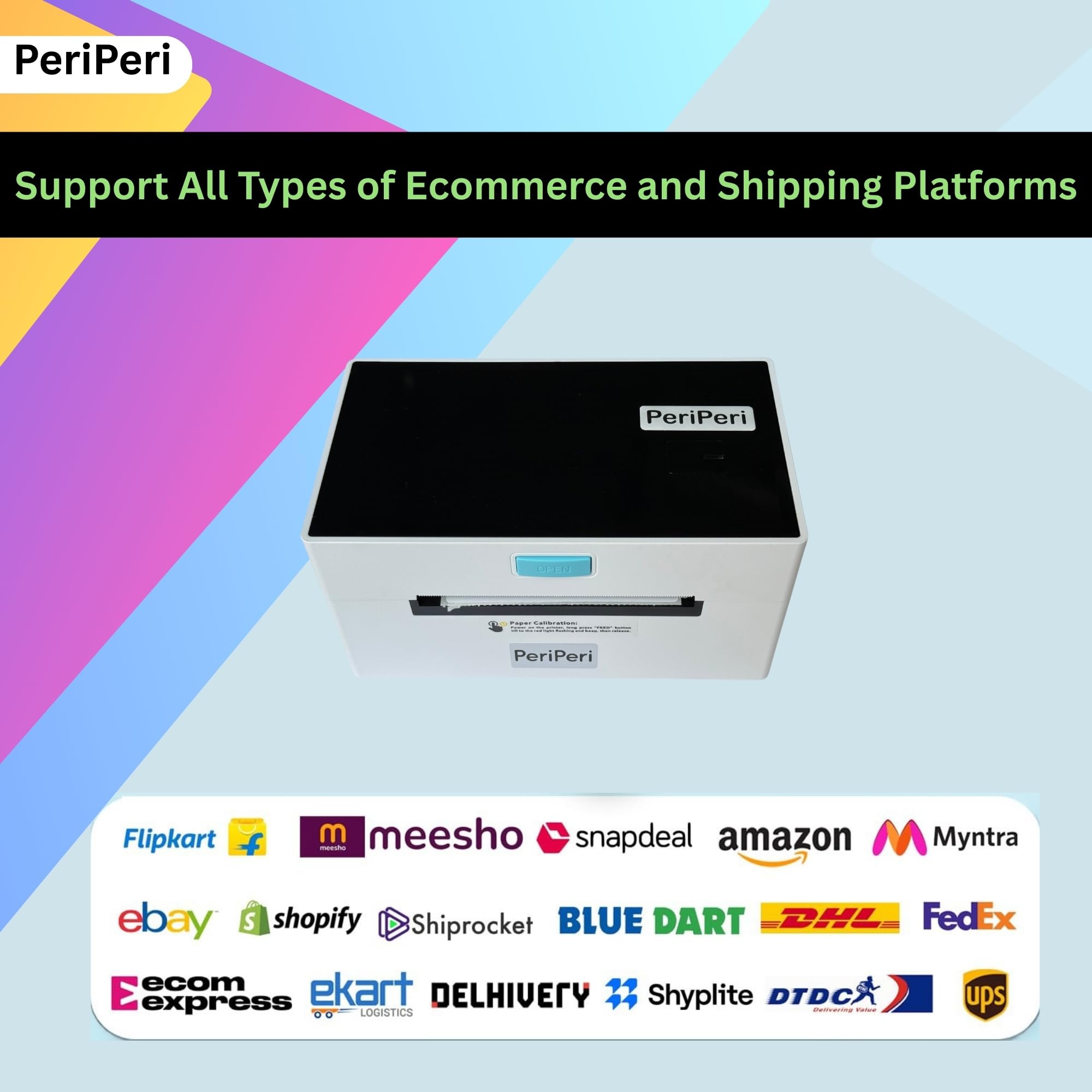 PeriPeri S1 4x6 USB+BT Direct Thermal Label, Barcode Printer with Stand Support All Label Sizes, Copatible with Mobile & Computer 161mm/s Printing Speed (1Year Warranty) — Amazon image 6