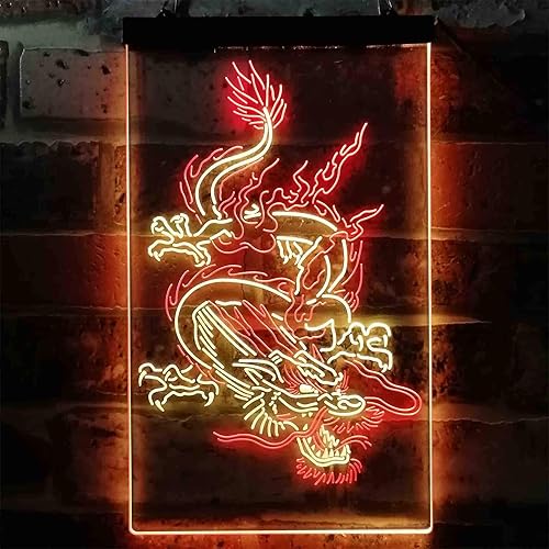 Miniatura 10 de ADVPRO Hombre Dragón Chino Cueva Garaje Tatuaje Dual Color LED Neon Sign Blanco y Azul 12 x 16 pulgadas st6s34-i3780-wb
