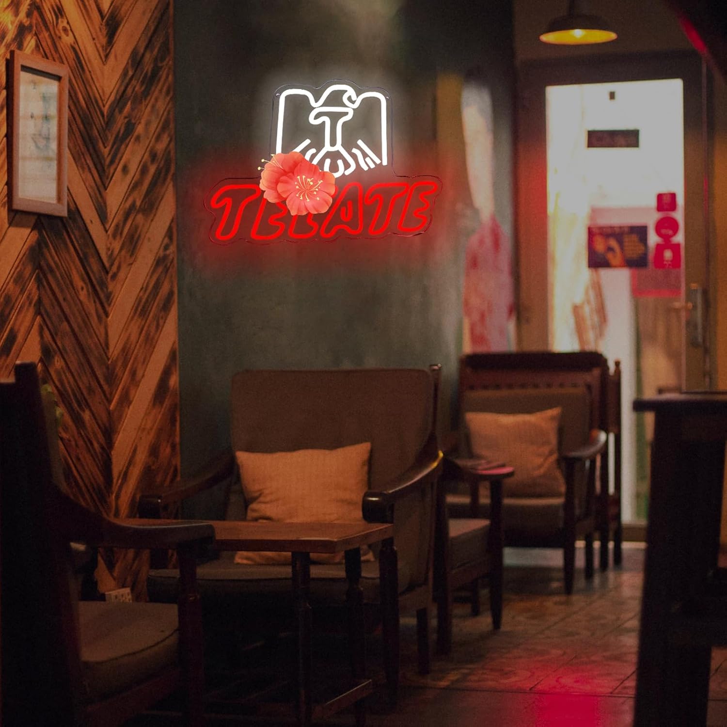 Mexican Red Eagle Neon Sign Wall Decor for Bar Pub Man Cave image 3
