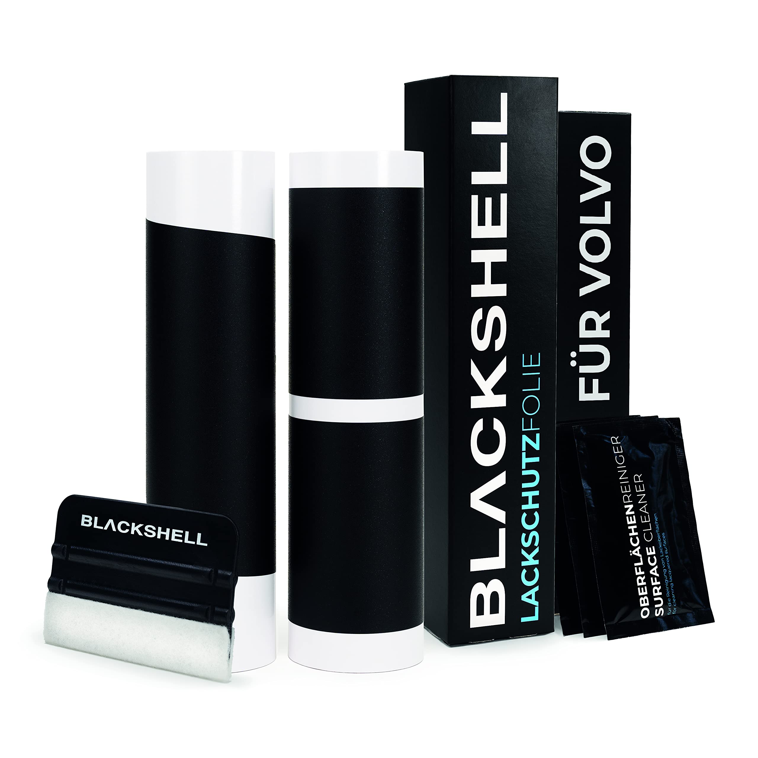 Blackshell® Lackschutz Set passend für Volvo XC60 | Typ SPA | ab 2017 Matt Schwarz - passgenauer Ladekantenschutz, Einstiegsleisten inkl. Folierset