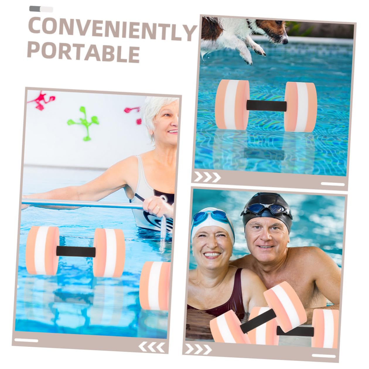 GARVALON 4 Stück EVA Wassergewichte für Poolübungen Wasser aerobic Hanteln mit Auftrieb für Erwachsene Rehabilitation und Fitness im Schwimmbad und See