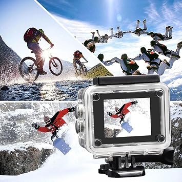 Action Cam Protective Case Waterproof Case for AKASO EK7000 /SJCAM SJ4000/Apexcam M80AIR/Vemont/HLS/WOLFANG GA100/Pro Xtreme Action Camera Waterproof Case