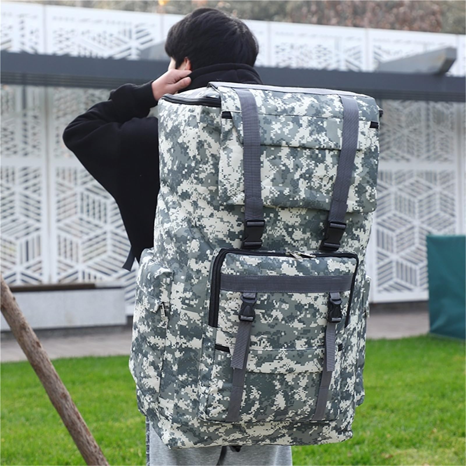 Plecak na zewnątrz 120L Torba turystyczna o dużej pojemności Wypoczynek Camping Turystyka Plecaki bagażowe(Forest camouflage)