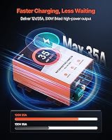 Vista 2 de VEVOR Convertidor de energía para RV, 35 Amp, Convertidor de 110V AC a 12V DC para RV, cargador de batería, carga inteligente de 4 etapas, rango