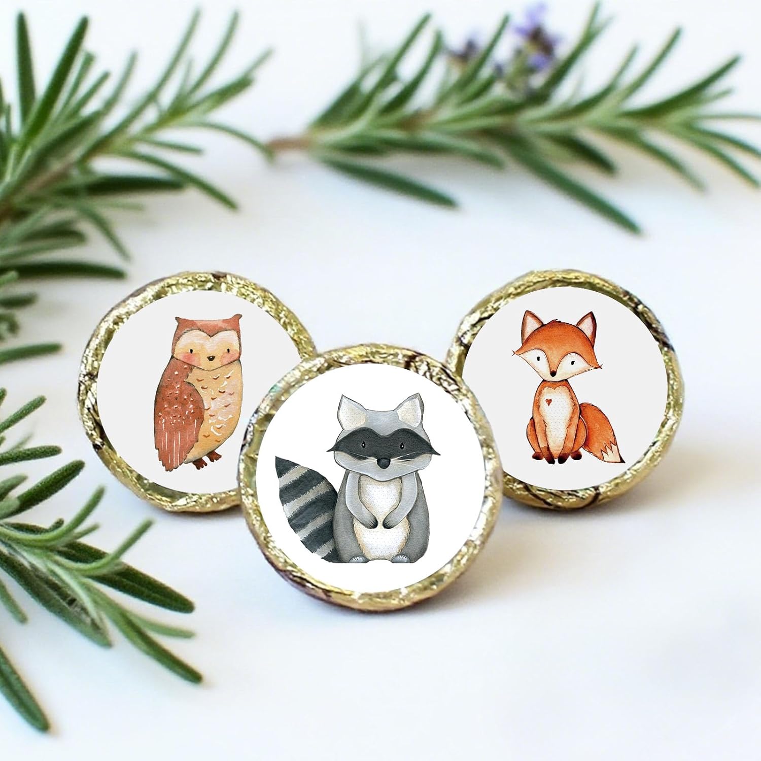 Woodland Baby Shower Favors Stickers, 450PCS Forest Animals Chocolate Kisses Candy Stickers, Baby Shower Candy Labels for Boy Girl - Image 5