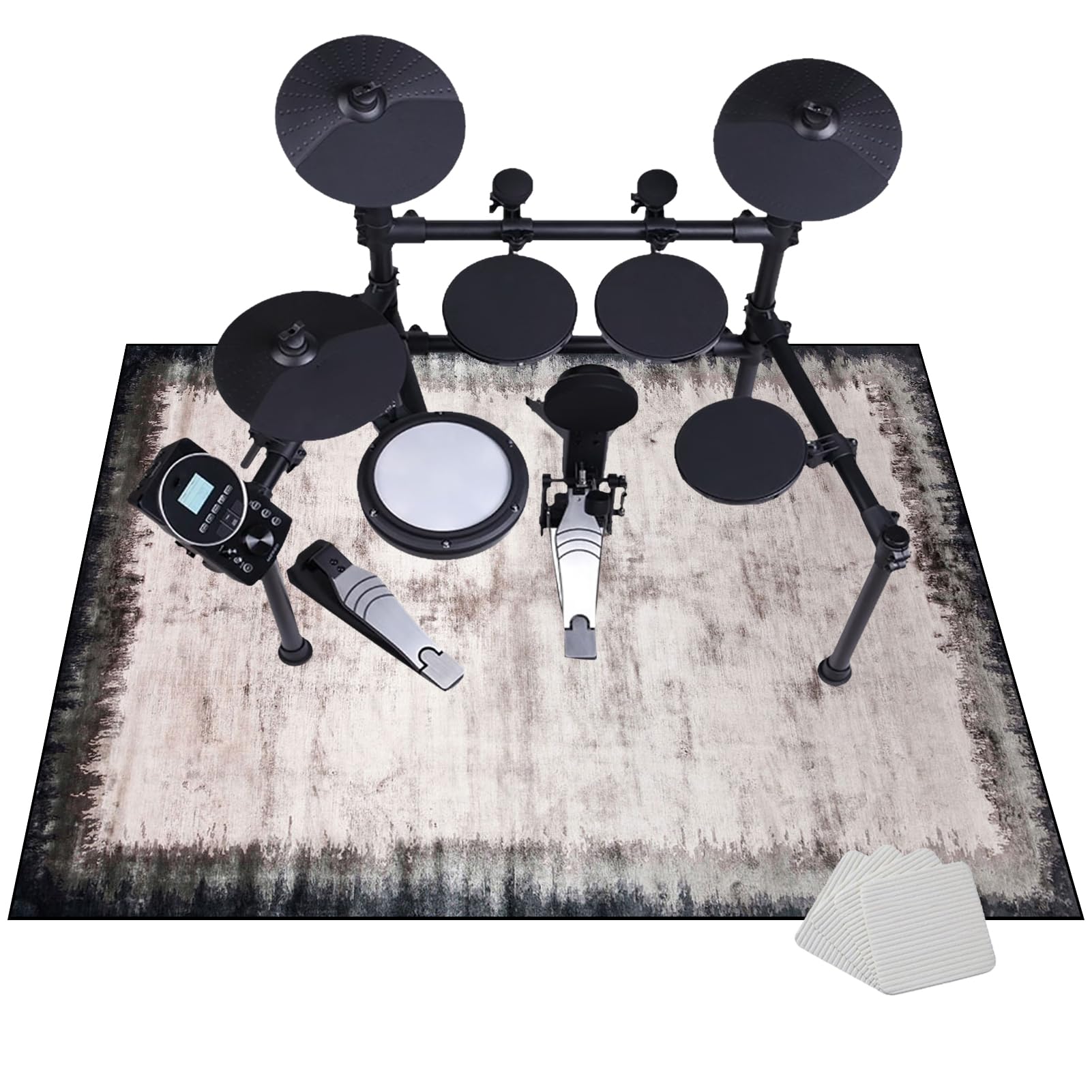 Drum Teppich Schlagzeug Teppich Schallschutz Teppich Quadratische Schallschutzmatte rutschfeste Trommel Teppiche Schallschutzdecke Für Bass Drum Snare, 200 x 160 cm Schlagzeugteppich, Drum Matte