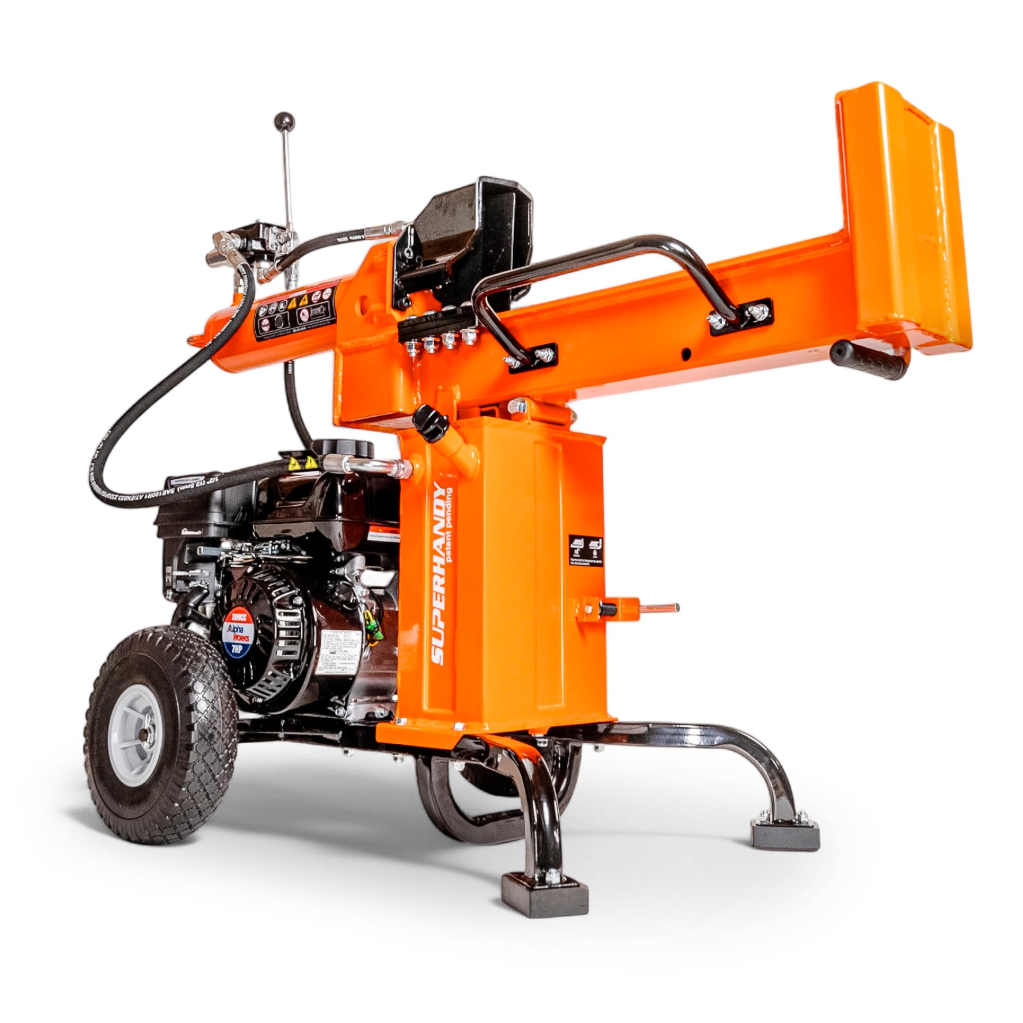 Portable 25 Ton Gas Log Splitter with 7HP Engine, Bucher Gear Pump, and Horizontal/Vertical Half Beam Steel Wedge for Firewood Splitting and Forestry Harvesting