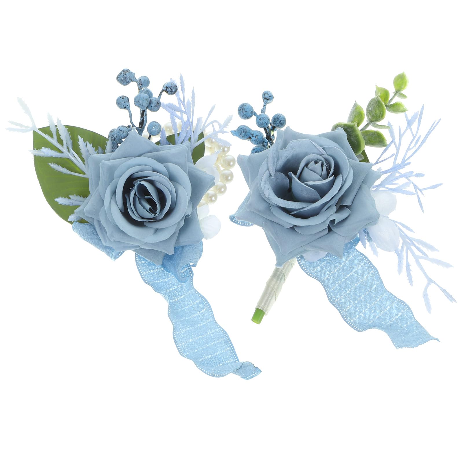 Pulsera de celebración de flores azul claro para damas de honor en bodas y fiestas de gala