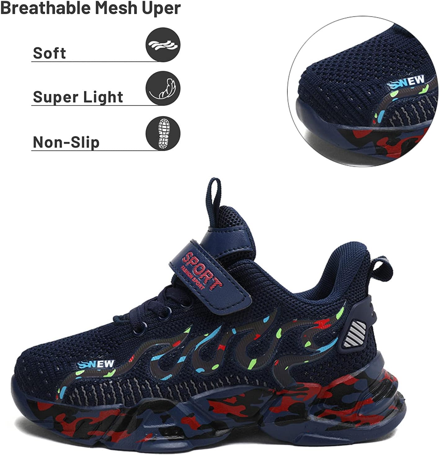 Kids Sneakers Lightweight Mesh Breathable Comfortable Running Tennis Athletic Boys Girls Shoes - Image 3