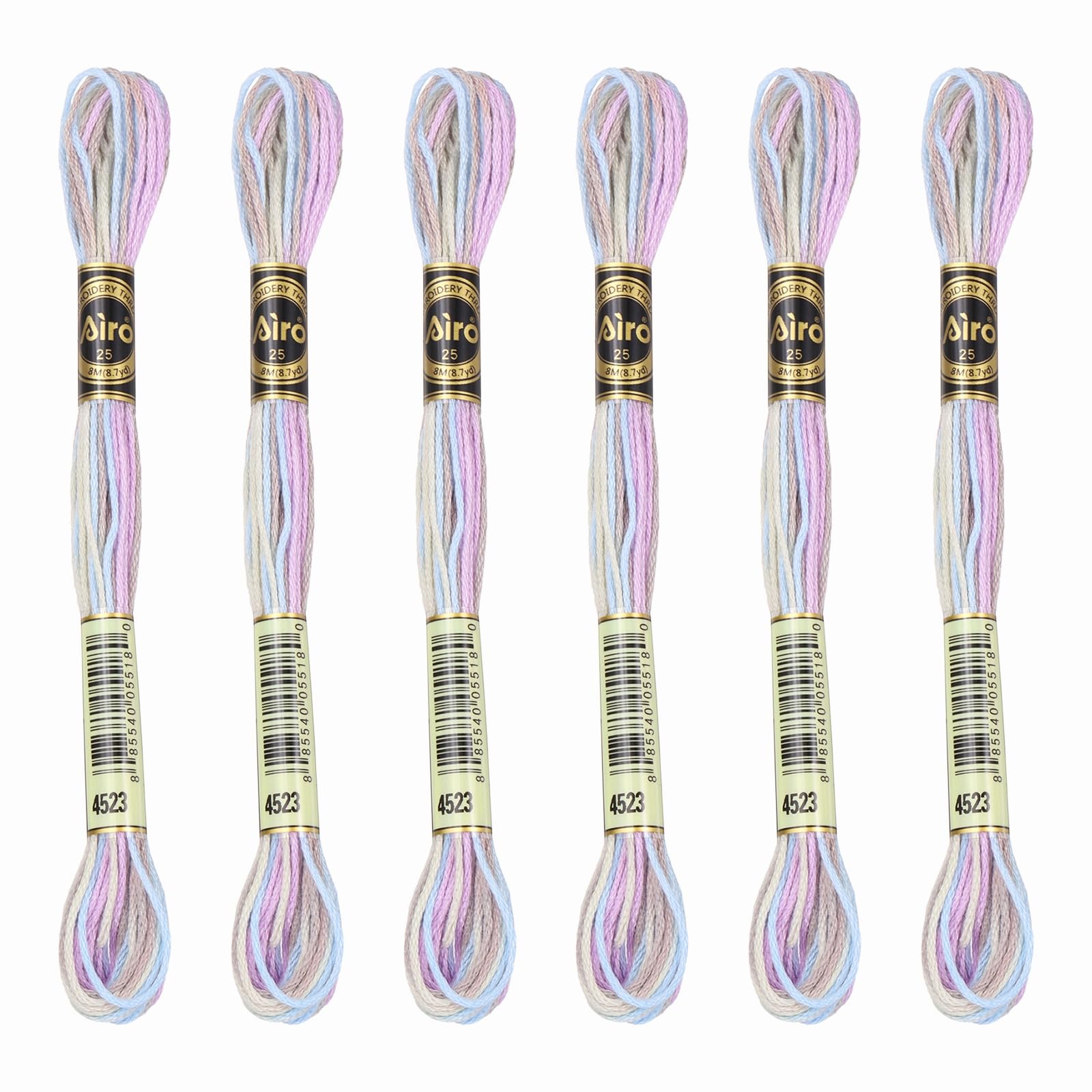 PATIKIL 6 Skeins Embroidery Floss, Polyester Embroidery Threads Bracelets String for Cross-Stitch Hand Embroidery, Light Purple