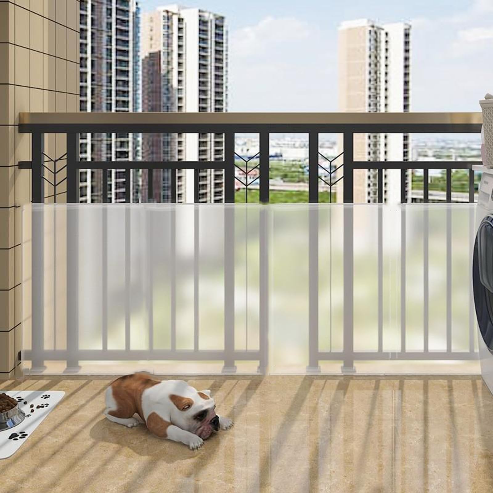Wodoodporna osłona balkonowa, ochrona przed promieniowaniem UV, osłona na balustradę, do ogrodu, 100 x 150 cm, idealna na balkon, patio i okno