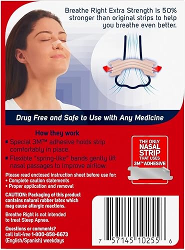 Miniatura 2 de Breathe Right 5 tiras extra 50% más fuertes 130 bronceadas