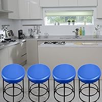 Vista 2 de Fundas para Taburetes de Bar de PU - Impermeables, Lavables, Fundas de Asiento Redondas con Bandas Elásticas para Sillas de 12-17 Pulgadas