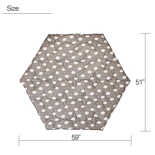 Miniatura 7 de Tapete de juego hexagonal para bebé, 51 x 59 pulgadas, tapete de juego ultra suave, lavable de 6 paneles, tapete antideslizante para gatear para
