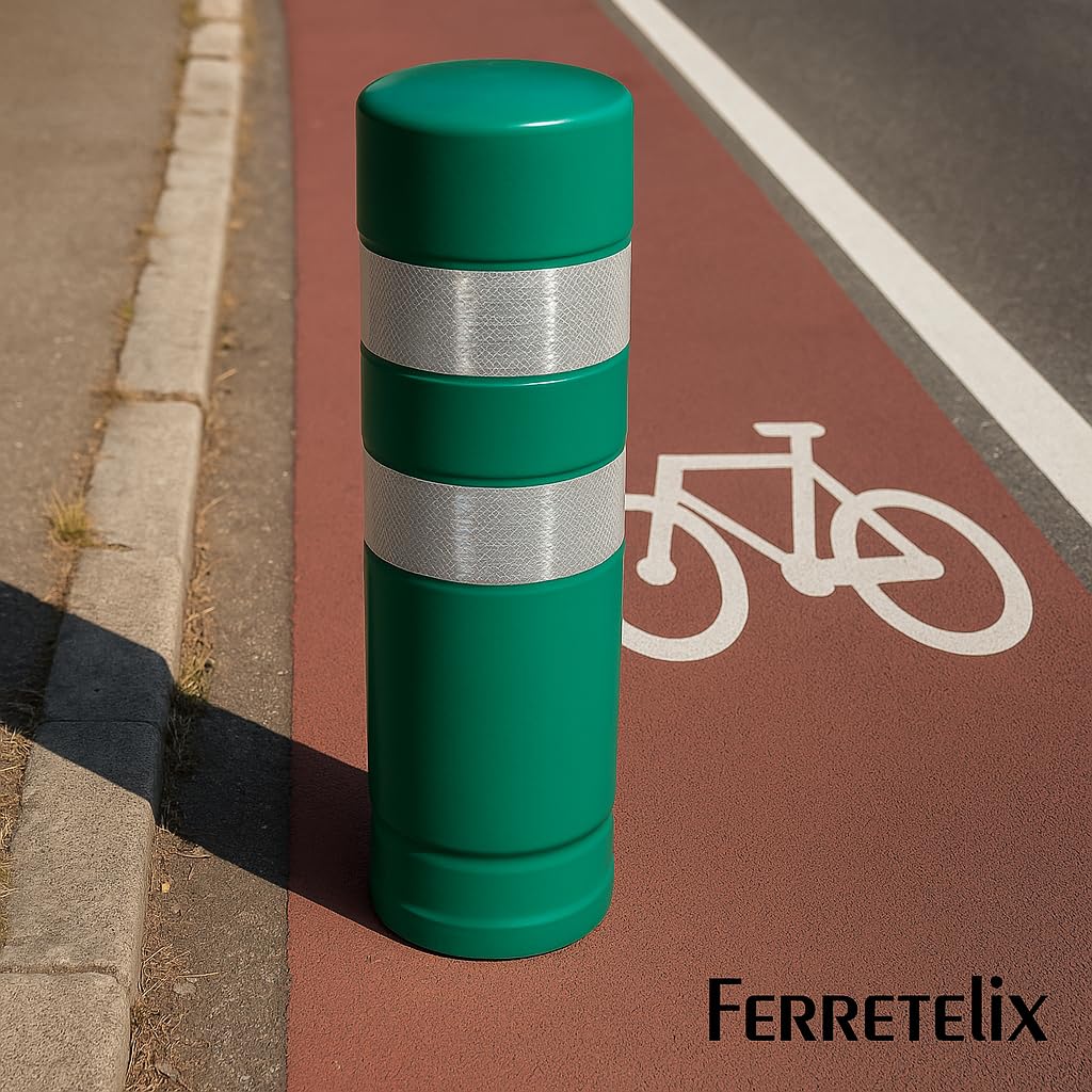 FERRETELIX® 2 Unidades Hito Balizamiento Verde H-75 – Señalización de Tráfico con Anclaje Incluido