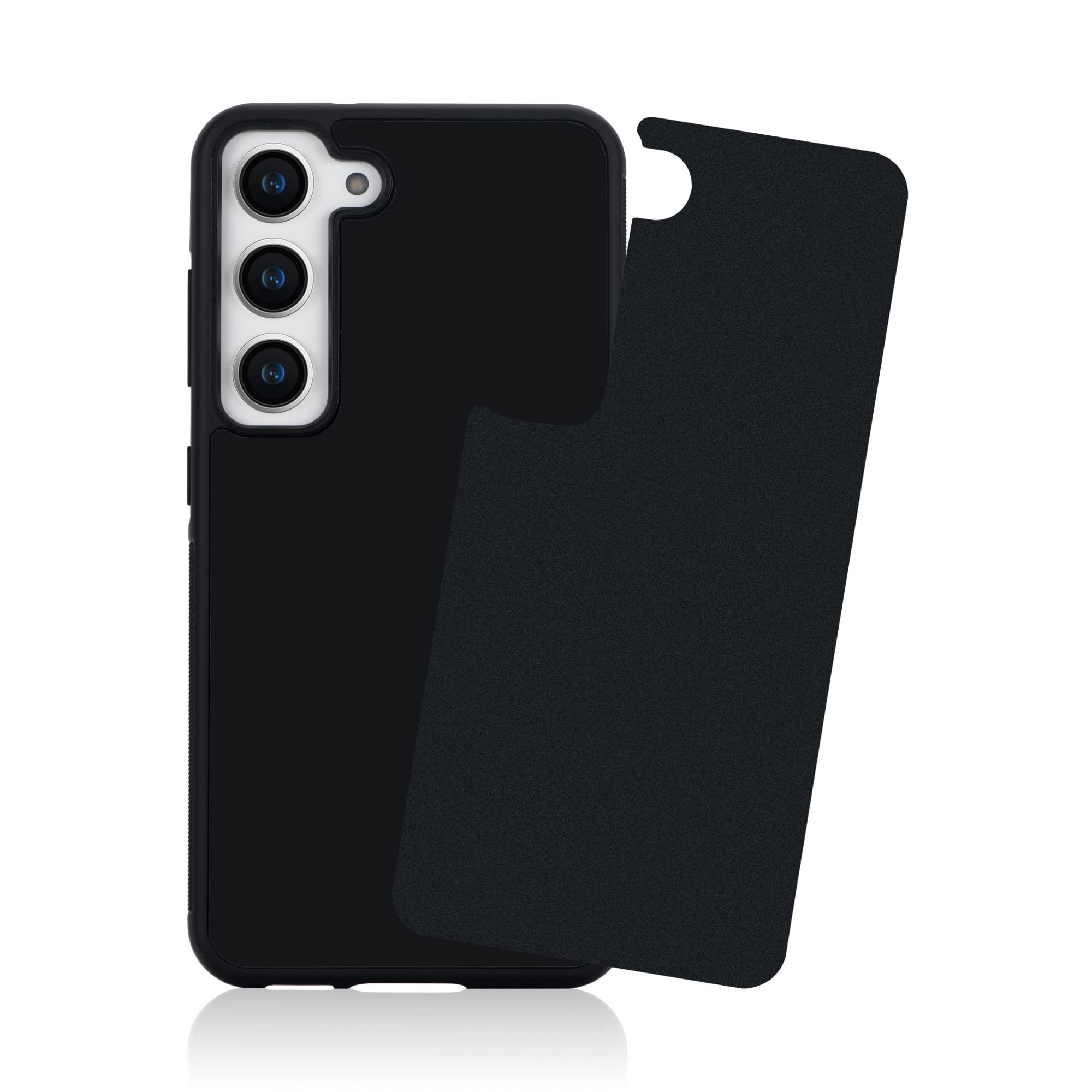 Anti Gravity Phone Case Compatible with Samsung Galaxy S23, Sticky Selfie Suction Black AntiGravity Case for S23 Magic Nano Stick on Smooth Flat Surface Gravity Case