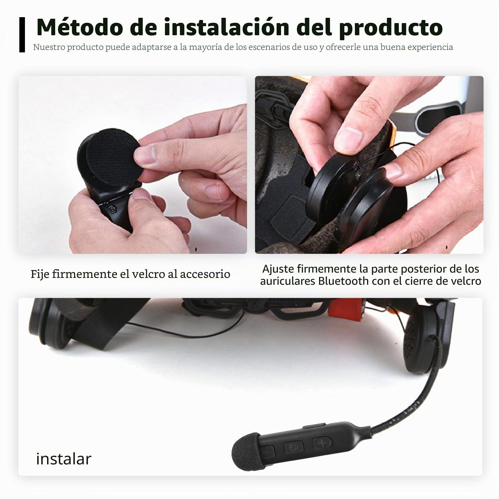 HOSPAOP Auriculares para casco de moto Bluetooth, auriculares inalámbricos para casco de moto Bluetooth 5.0 intercomunicador, comunicación de casco de motocicleta, compatible con manos libres para