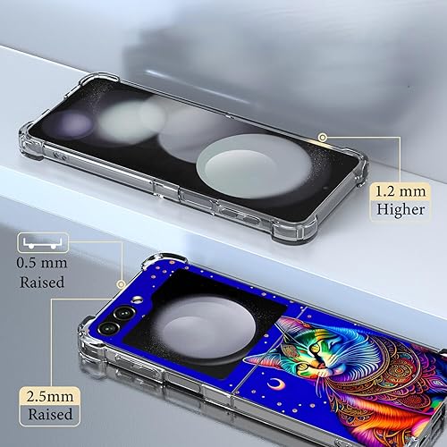 Miniatura 24 de Funda para Galaxy Z Flip 5, bonita funda protectora contra caídas de gato blanco y naranja, a prueba de golpes, carcasa protectora de cuerpo Lindo