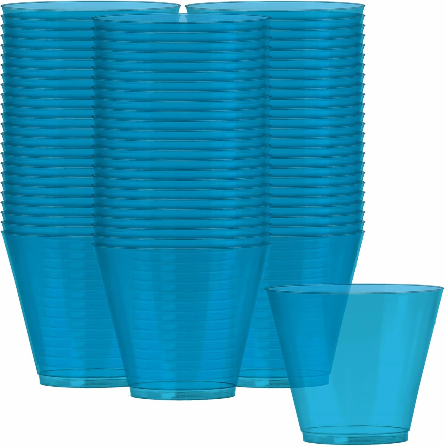 Amscan Clear, Big Party Pack, Plastic Cups 9 oz., 72 Per Pack (Pack of 2)