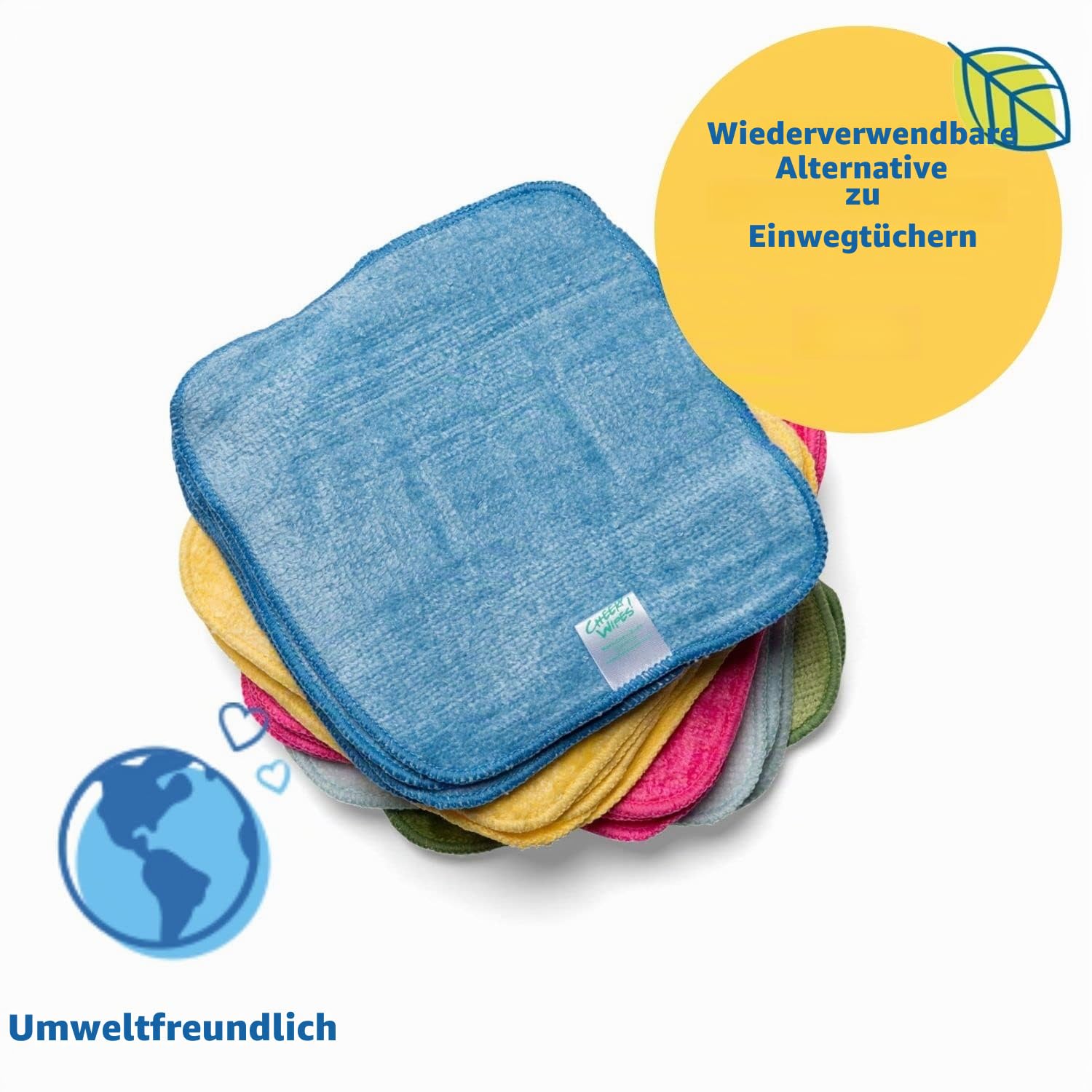Babytücher aus Bambusfrottee in Regenbogenfarben, waschbar, wiederverwendbar, 25 Stück